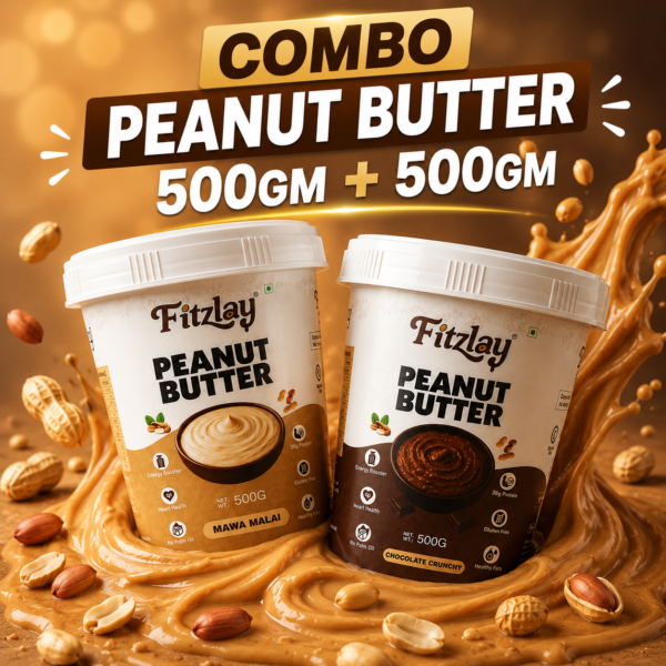 Peanut Butter Combo Pack – Chocolate Crunchy + Mawa Malai Creamy | Each 500g